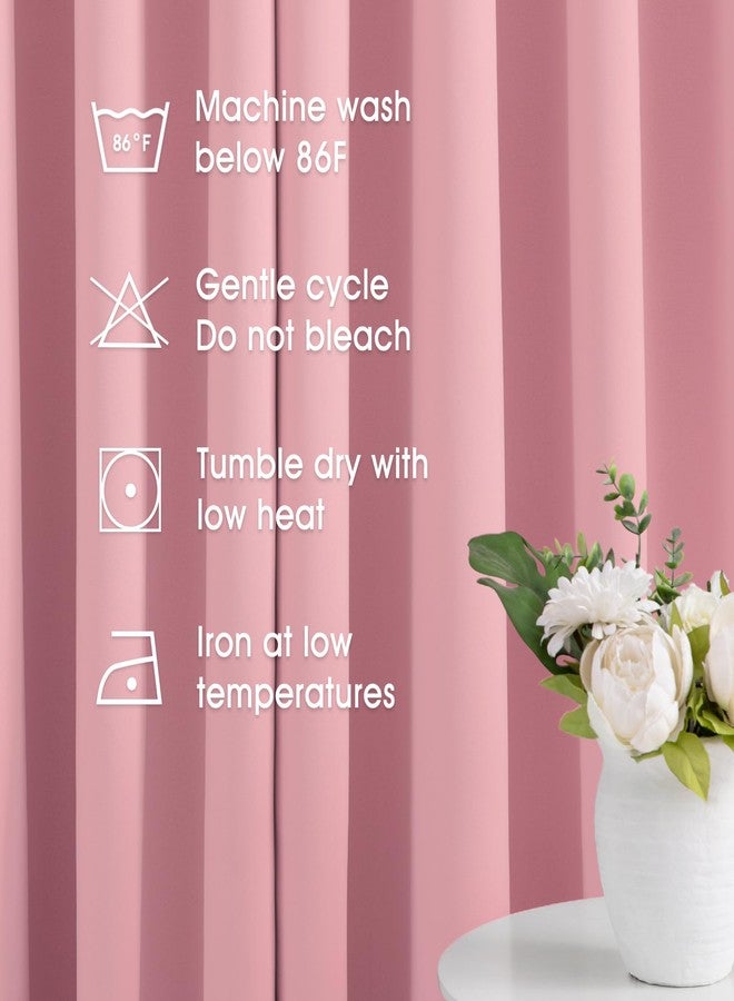 HOMEIDEAS Baby Pink Blackout Curtains for Kids, 52 X 96 Inch Length 2 Panels Set, Room Darkening Curtains for Girl's Room, Soundproof Thermal Grommet Window Curtains for Living Room - Image 5